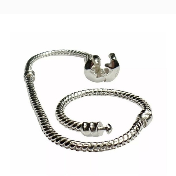 Elegant Snake Chain Charm Bracelets for Charm 925 sterling silver Bracelet 7.5" - Picture 4 of 9